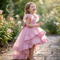 Girls Sequin Ballgown Dress Flower Girl Puffy Tulle Gown Kids Birthday Party Dress Princess Pageant Evening Prom Dress Hi-Low Fan Made product logo