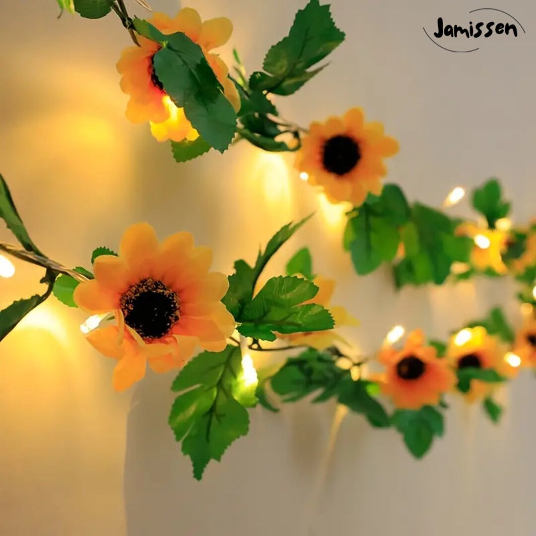 Sunflower String Lights Artificial Flower Lights Plant Etsy
