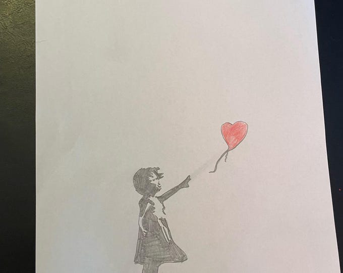 Girl With Balloon Art | Bansky | Red Heart Balloon