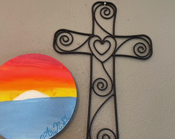Aesthetic ocean and sunset painting
