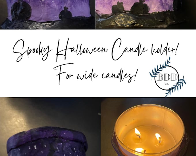 Halloween Candle Holder | Holds Wide Candles | Spooky