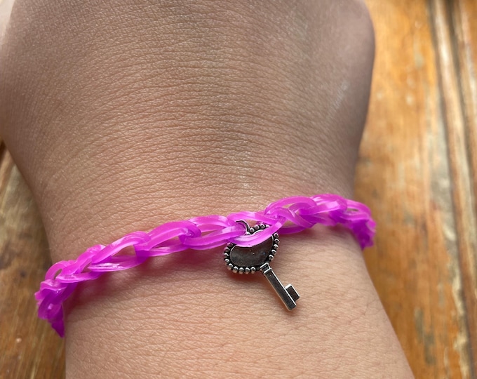 Cute key rubber band bracelet