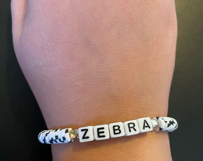 Zebra Bracelet | Cute | Clay Bead | Zebra
