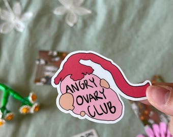 Angry Ovary Club Sticker | Ovarian Cyst Humor, Chronic Illness