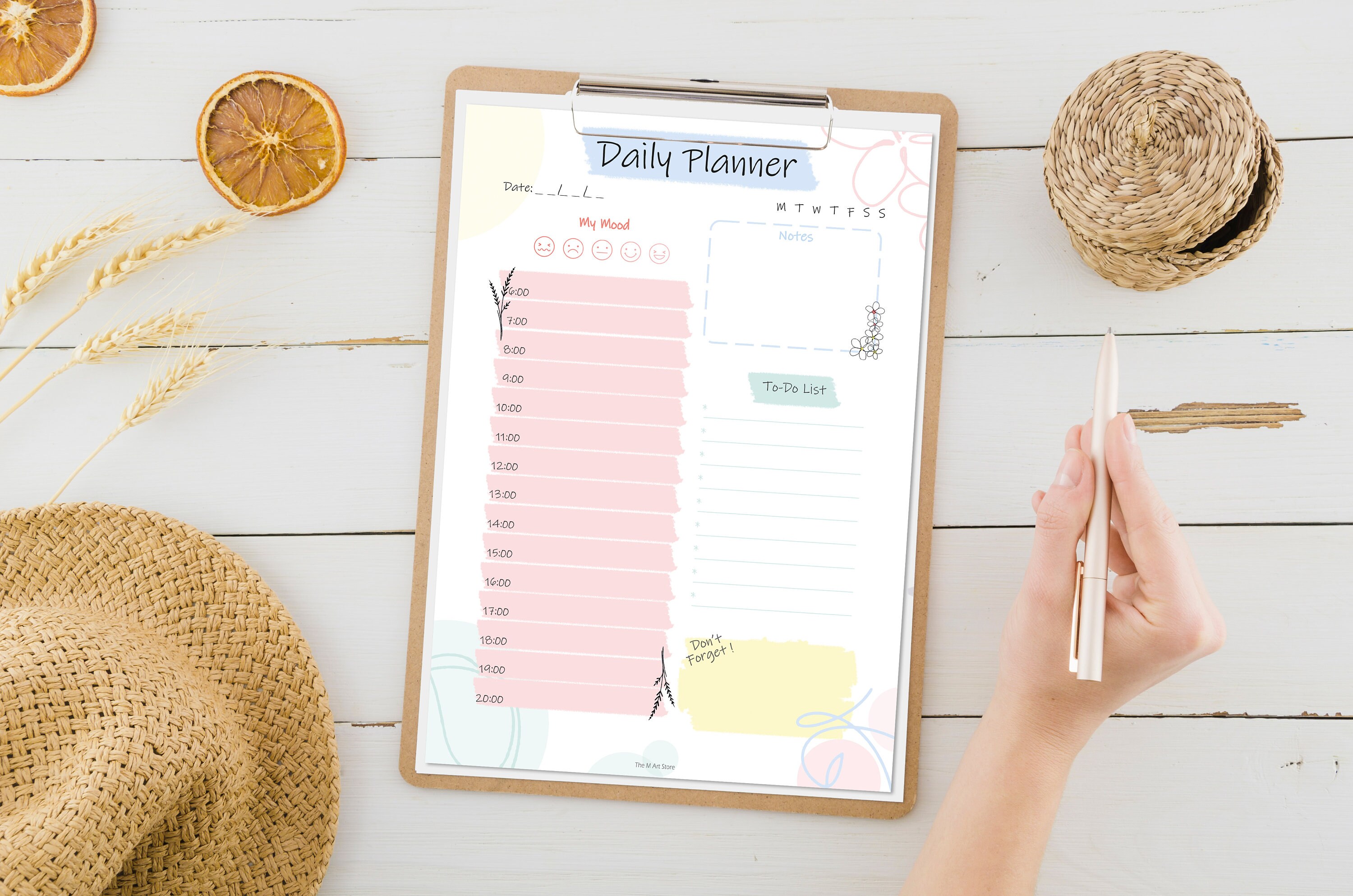 Cute Printable Planner, Minimalist Daily Planner, A4 Size, Day ...