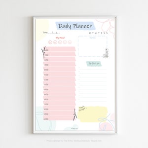 Cute Printable Planner, Minimalist Daily Planner, A4 Size, Day ...
