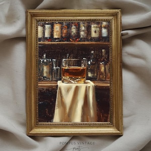 Vintage Bourbon Whiskey Wall Art | Digital Printable Download | Man Cave Office Decor | Bartender Gift | Instant Home Bar Print