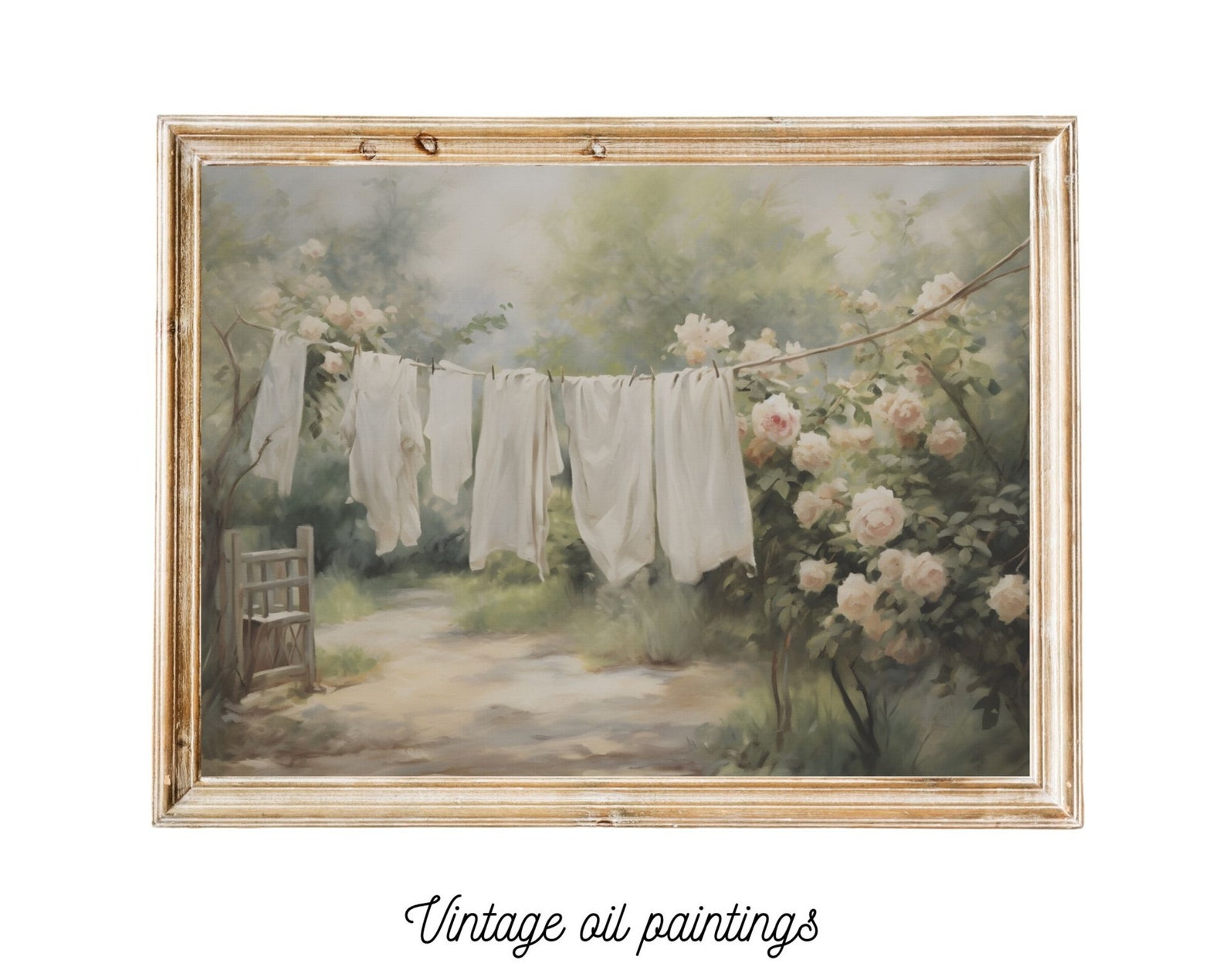 Vintage Laundry Art Print Laundry Oil Painting Print Laundry Art INSTANT DOWNLOAD Art Print for