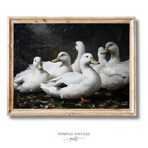 Vintage Duck Painting Print for Nursery & Rustic Decor - PRINTABLE Instant Download Wall Art, Moody Duck Downloadable, Antique Bird Print