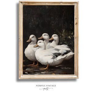Antique Duck Painting Print for Nursery & Rustic Decor - PRINTABLE Instant Download Wall Art, Moody Duck Downloadable, Vintage Bird Print