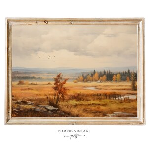 Vintage rural fall landscape painting printable instant download fall landscape wall art autumn landscape oil painting art print fall autumn