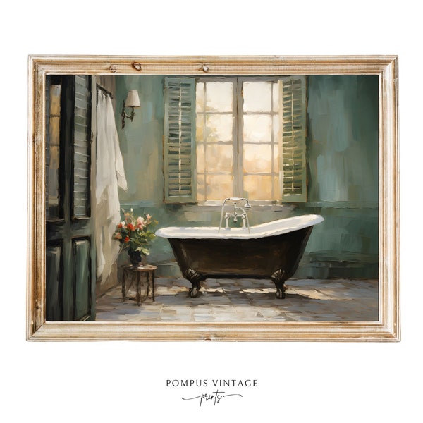 Vintage Bathroom Art Etsy