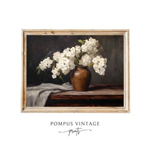 Vintage Oil Painting Vase Flowers In Vase Art Print DIGITAL DOWNLOAD Art Flowers Antique Oil Painting Flowers In Vase Art Print Antique Art