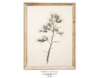 Pine Tree Printable Wall Art Christmas Pine Tree Branch Vintage Christmas Tree Print Pine Tree Art Print Pine Branches Neutral Christmas Art
