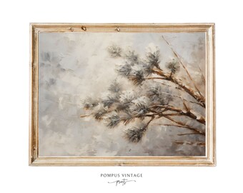 Pine Tree Printable Wall Art Christmas Pine Tree Branch Vintage Christmas Tree Print Pine Tree Art Print Pine Branches Neutral Christmas Art