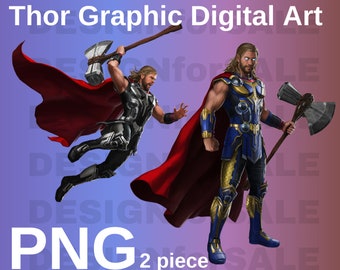 Thor Graphic Digital Drawing PNG 2piece png pack