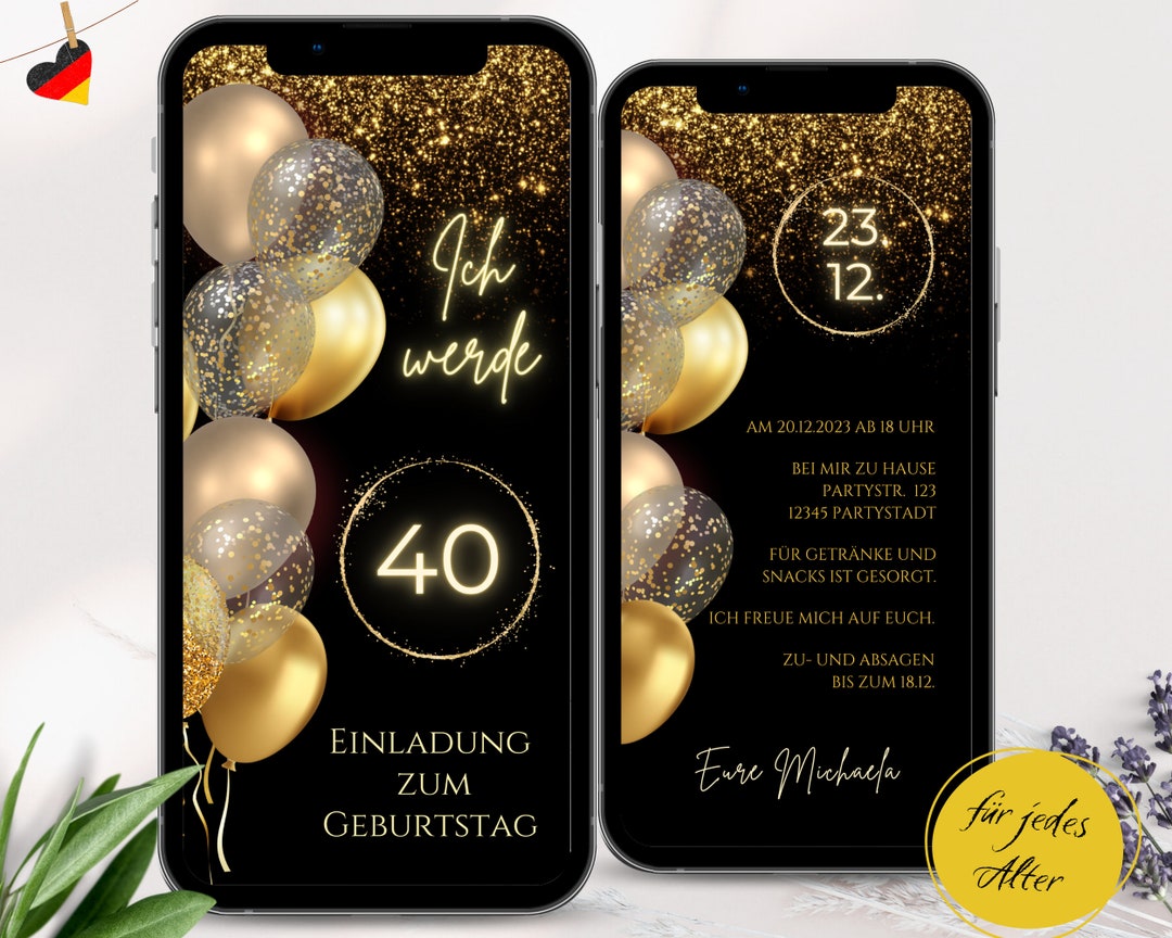 Einladung Zum 50 Geburtstag Per Whatsapp Digitale Einladung Geburtstag Whatsapp, ecard Geburtstagsfeier Party