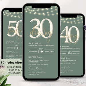 Personalized invitation birthday Whatsapp, ecard birthday, birthday invitation, electronic invitation 30 40 50 birthday digital