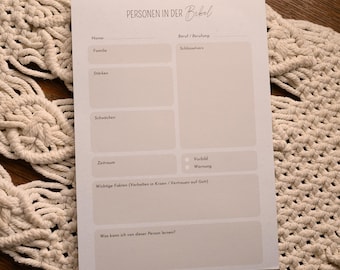 Notepad People in the Bible | 50 pages | Din A5 | Bible study | Quiet time