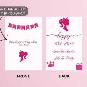 Barbie Birthday Card Happy Birthday Card Barbie Themed - Etsy