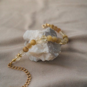 Bracelet &quot;Gaieté&quot; in Tiger Eye and Citrine Beads