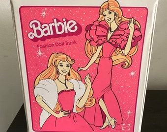 Mattel Vintage 1982 Barbie Fashion Doll Carry Case - Pink/White