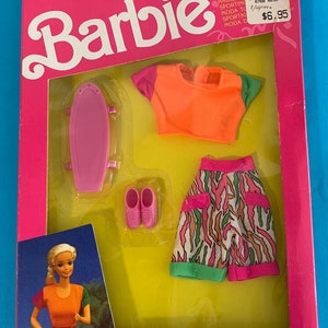 Mattel Barbie 1992 Sporting Life #7307 Fashion Pack w/Skateboard NEU NRFB