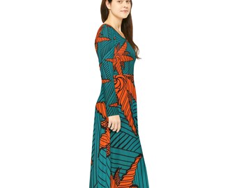 Robe longue - Style POPO Africain bleu