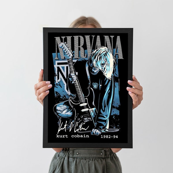 Cartel del concierto de Nirvana Music Gig, cartel del concierto de Nirvana, cartel vintage, sin marco, regalo