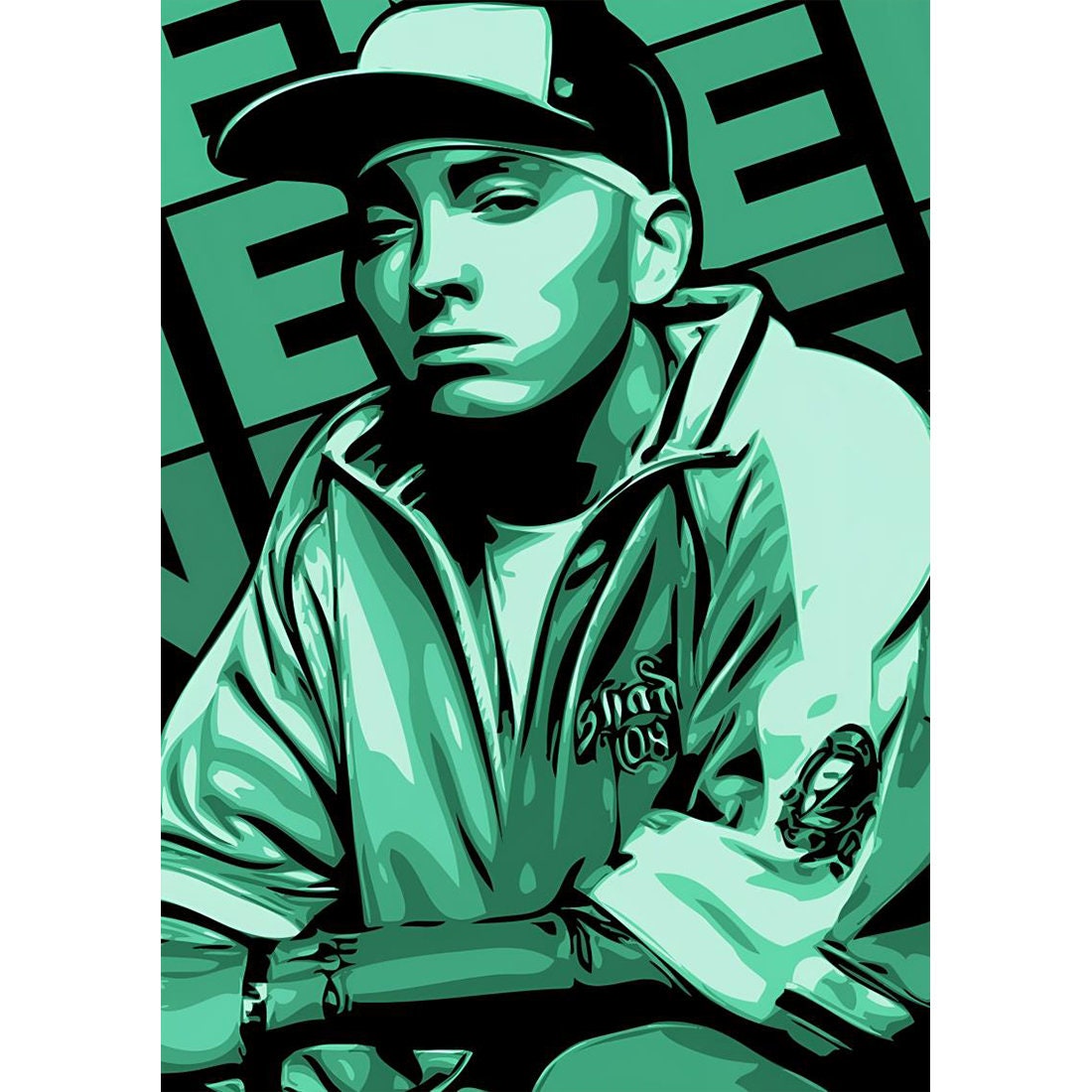 KAYNO Eminem Poster Vintage Music Decorative Canvas Family Bedroom Picture  Painting 24x36inch(60x90cm)