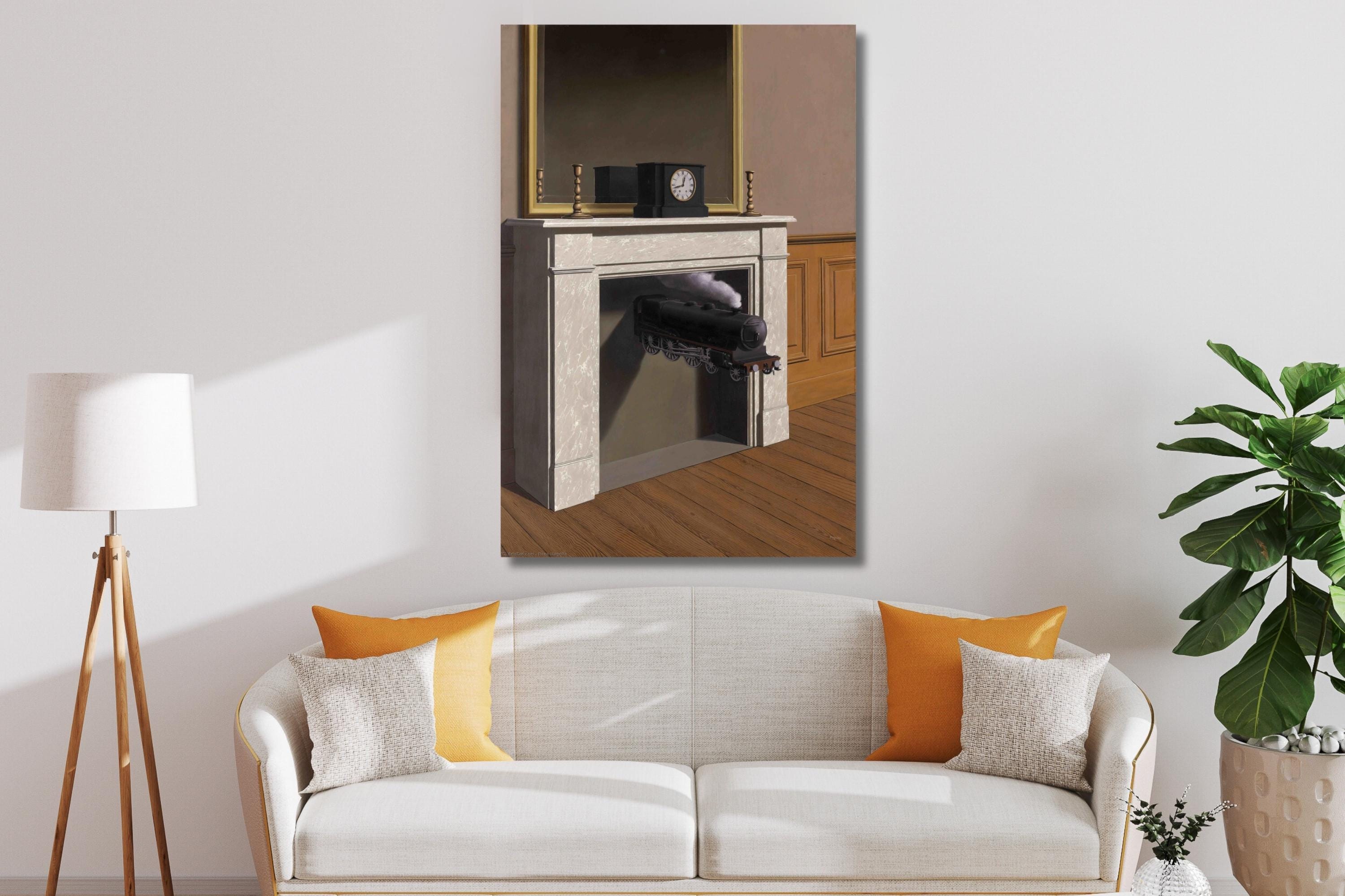 ルネ・マグリット「Time Transfixed」キャンバスアート：シュル