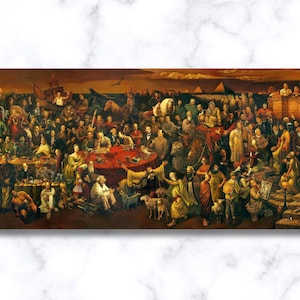 Divine Comedy Canvas Print: Dante, Dai Dudu, Li Tiezi, Zhang An & 103 Figures
