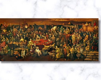 Divine Comedy Canvas Print: Dante, Dai Dudu, Li Tiezi, Zhang An & 103 Figures