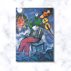 Marc Chagall &#39;Blue Violinist&#39; Canvas Art Print: Home Decor