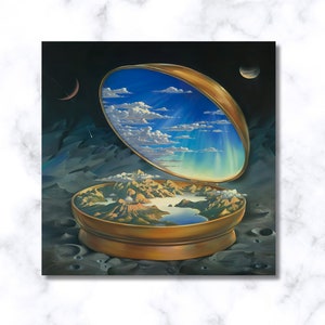 Vladimir Kush Open World Canvas Wall Art, Canvas Surreal Painting, Vladimir Kush Wall Decor,  Vladimir Kush Poster, Vladimir Kush Prints