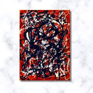 Jackson Pollock Red Drip Abstract Art Print: Modern Home Decor