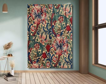 Golden Lily von William Morris, Wandbehang, Blumen Leinwand Poster