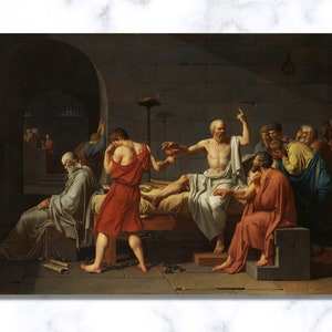 The Death of Socrates Jacques Louis David Oil Painting  Vintage Painting for Living Room Wall Art Classic Handmade Painting on Canvas