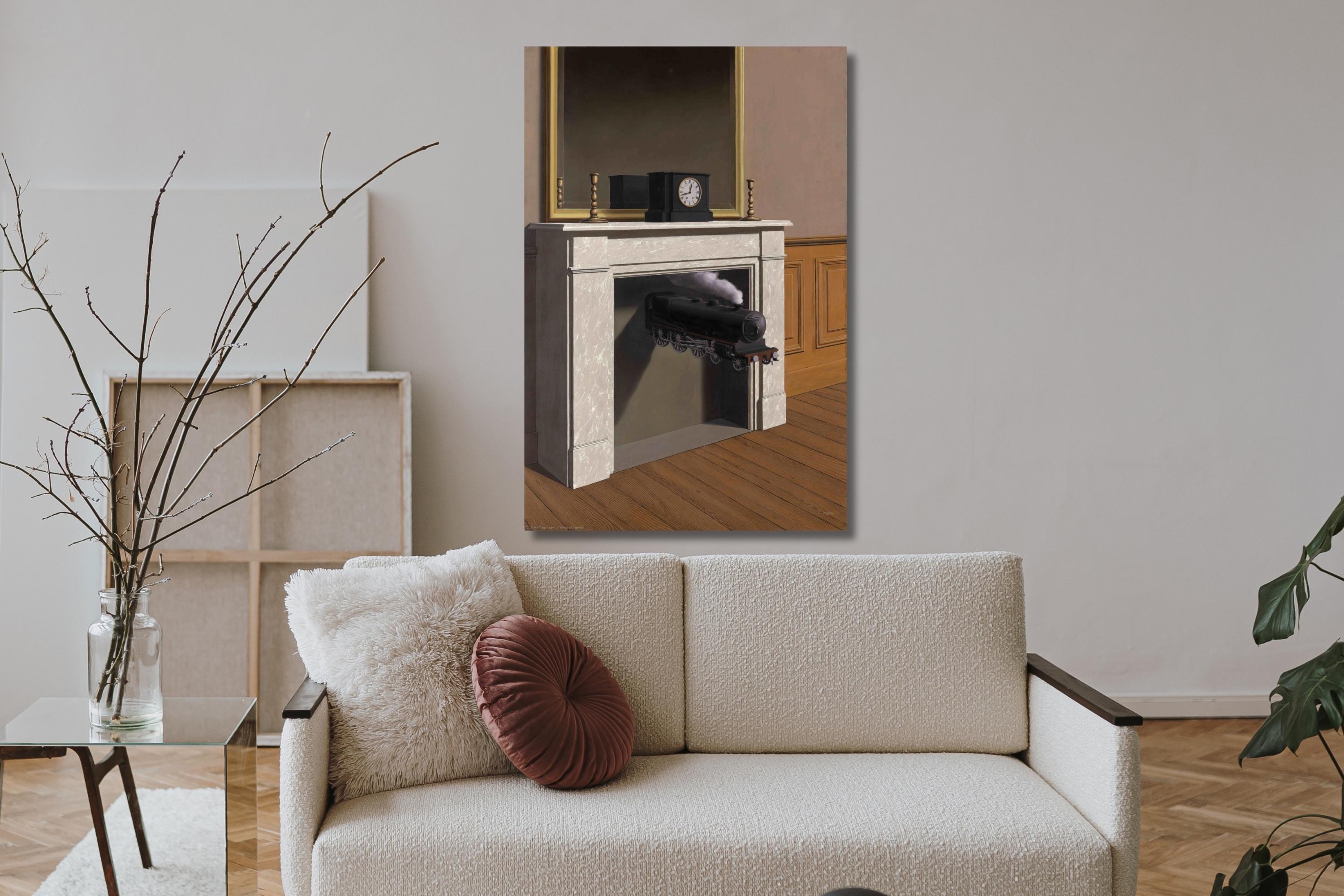 ルネ・マグリット「Time Transfixed」キャンバスアート：シュル