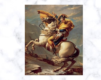 Napoleon Crossing the Alps Canvas Print: Jacques Louis David Wall Art