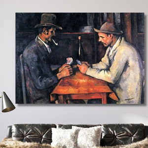 Kartenspieler von Paul Cézanne, Ölgemälde Reprint, Kunst für die Wand, Post-Impressionist, Zwei Spielkarten, cooles Zimmerdekor, Geschenkideen
