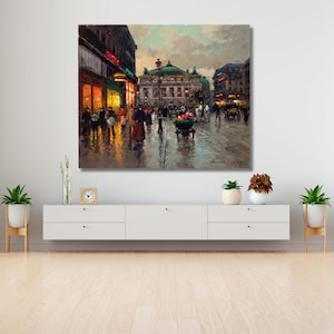 Avenue de L&#39;opera by Edouard Leon Cortes, Avenue de L&#39;opera Poster Canvas Print, Paris Art Print, Canvas Poster, Home Decor