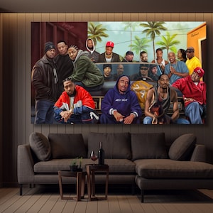 Hip Hop Best Rappers Poster, All Time Rappers Canvas Wall Art, Rap Legends Print, West Coast Rappers Canvas Poster, Geschenk für Rap-Liebhaber