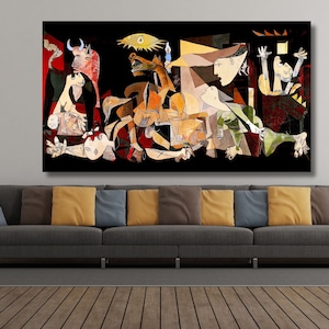 Guernica by Pablo Picasso, Guernica Painting Canvas Print, Reproduction Canvas Poster, Picasso Wall Art, Ready to hang Poster, Home Decor,