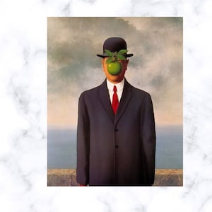 René Magritte The Son of Man (1964), Rene Magritte Canvas Wall Art, Surrealism, Rene The Son of a Man Poster Surrealism Home Decor Art