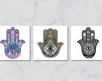 Hamsa Hand Art Print: Spiritual Living Room Decor