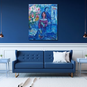 Marc Chagall Le Modèle Art Print, Blue Model Print, Canvas Poster & Panel, Wall Decor, Expressionism Art, Marc Chagall Canvas Wall art