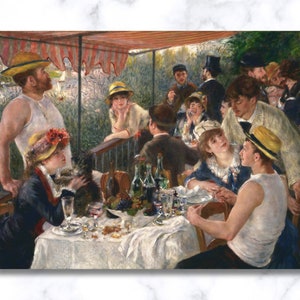 Luncheon of the Boating Party Painting, Le Déjeuner des Canotiers, Pierre-Auguste Renoir Wall Art, Dining Room Canvas Poster, Gift Ideas
