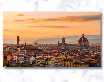 Stampa su tela di Firenze, Italia: Duomo, tramonto sulla città, arredamento toscano