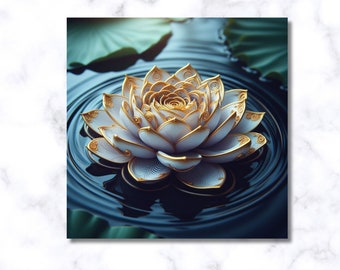 Sacred Lotus Flower Art: Spiritual Symbol Print